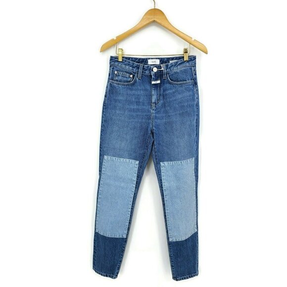 New Closed Denim Baker High Jeans Womens 27 Knee Patch Gloria